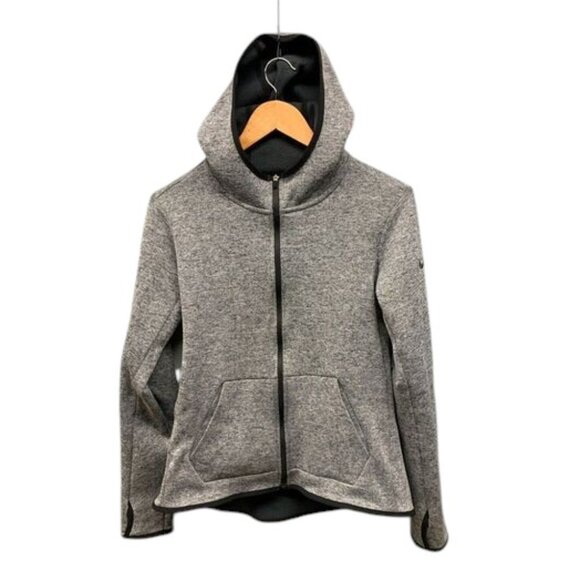 Nike Dri-Fit Womens M Gray Full Zip Hoodie Athletic Jacket Sweatshirt Activewear - Picture 1 of 12